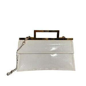 Vintage Patent Leather Structured Hand Shoulder Bag Womens Elegant Evening
